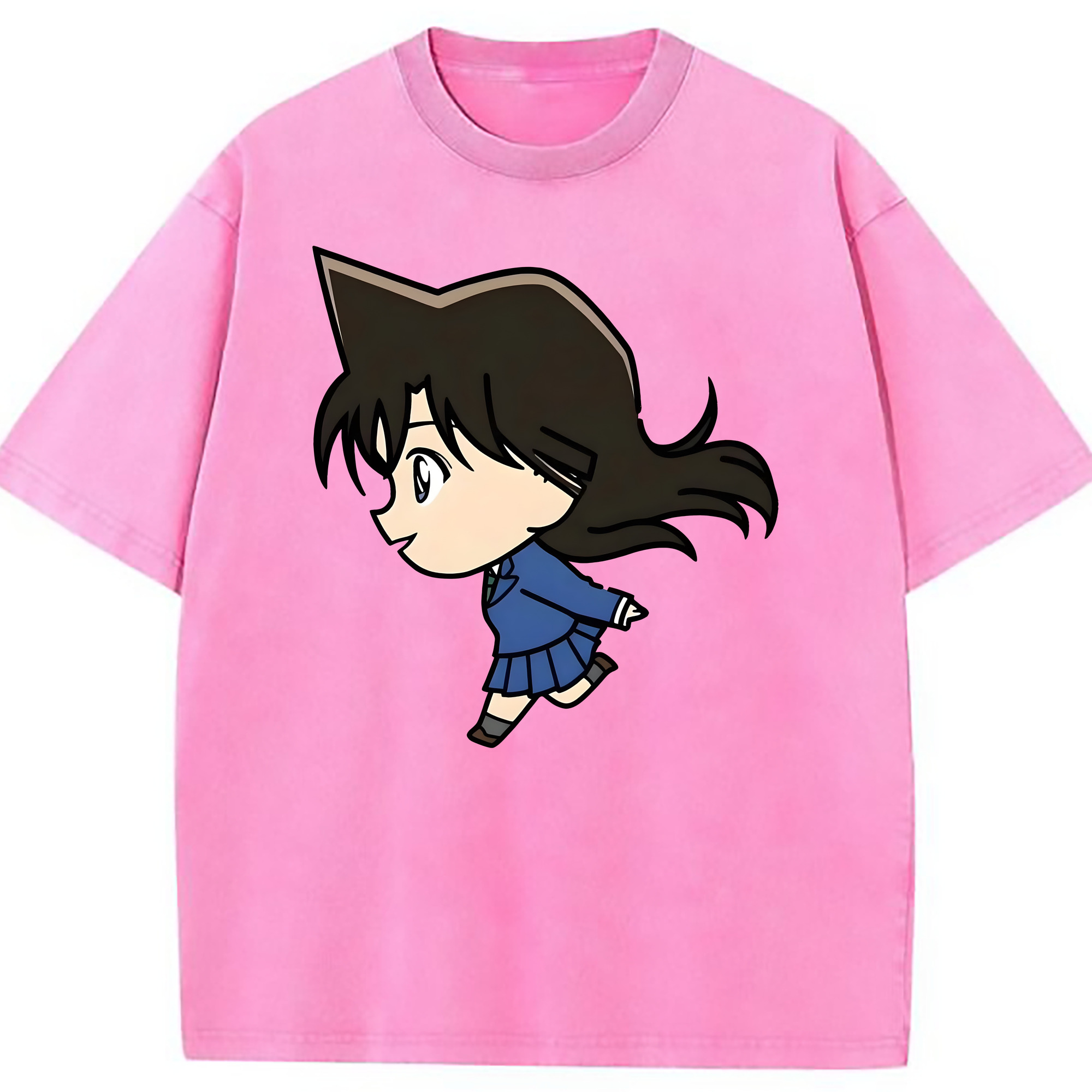 （画像用） 名探偵コナン 毛利 蘭 もうり らん、モーリ ラン Detective Conan Rachel Moore 綿100% ヴィンテージ風 半袖Tシャツ（フロントプリント）